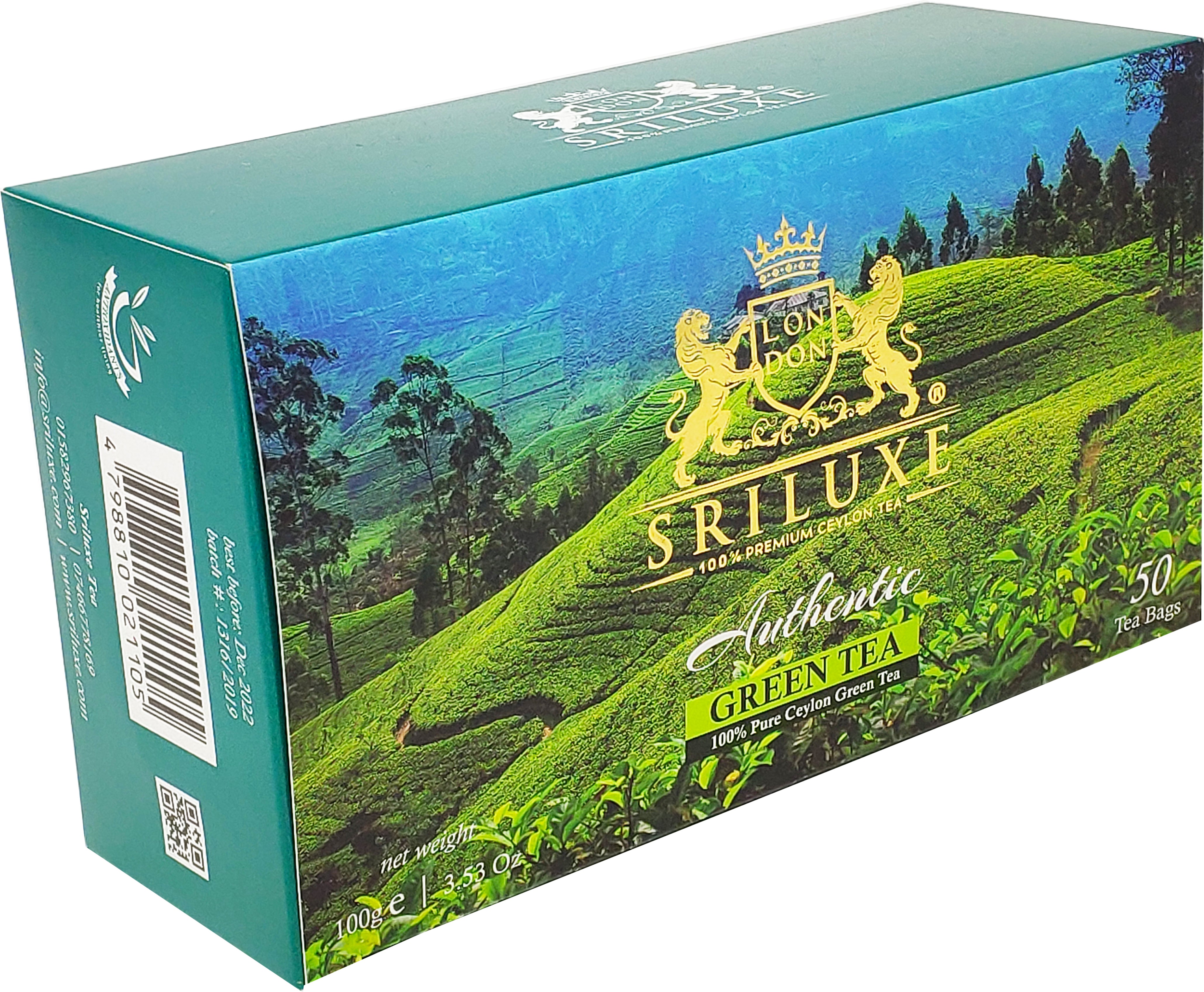 SRILUXE Green Tea Bags from Sri Lanka 100 Natural Weight Loss