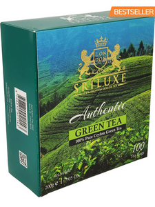 SRILUXE - Green Tea Bags from Sri Lanka 100% Natural Weight Loss Tea, Detox Tea, Slimming Tea, Anti-OXIDANTS Rich - Brew Hot or Iced 100 Tea Bags